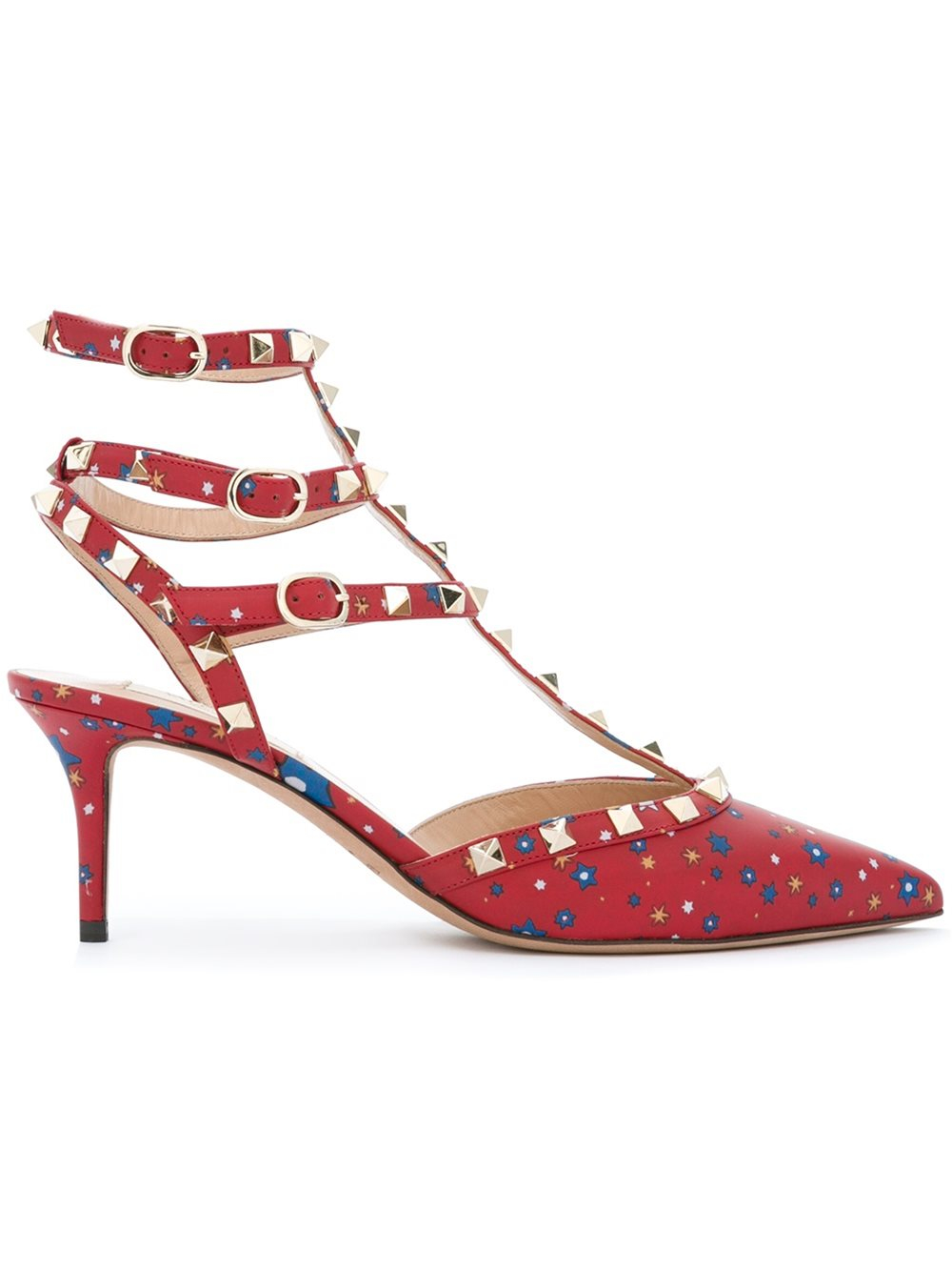 Valentino Garavani Rockstud Star Studded Pumps In Red Lyst