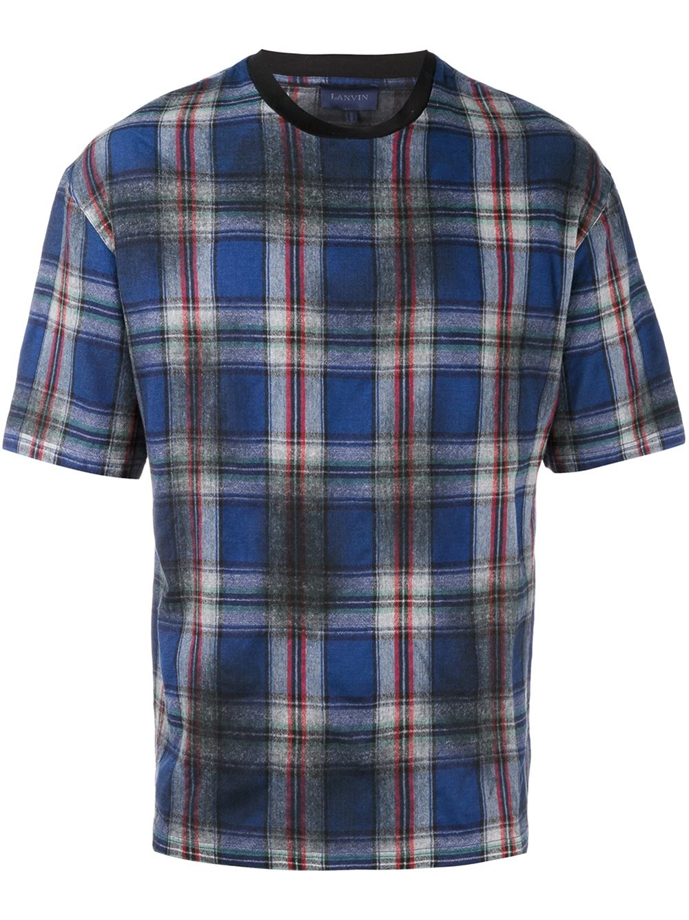 Lanvin Checked Pattern T-shirt in Blue for Men - Lyst