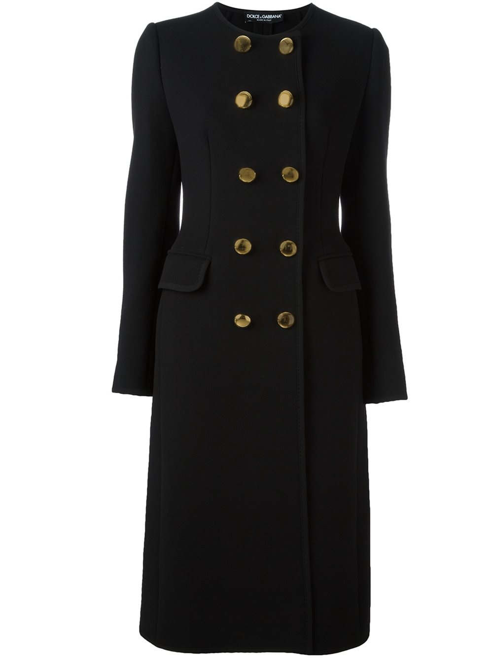 Dolce & gabbana - Collarless Long Coat - Women - Silk/polyamide/spandex ...