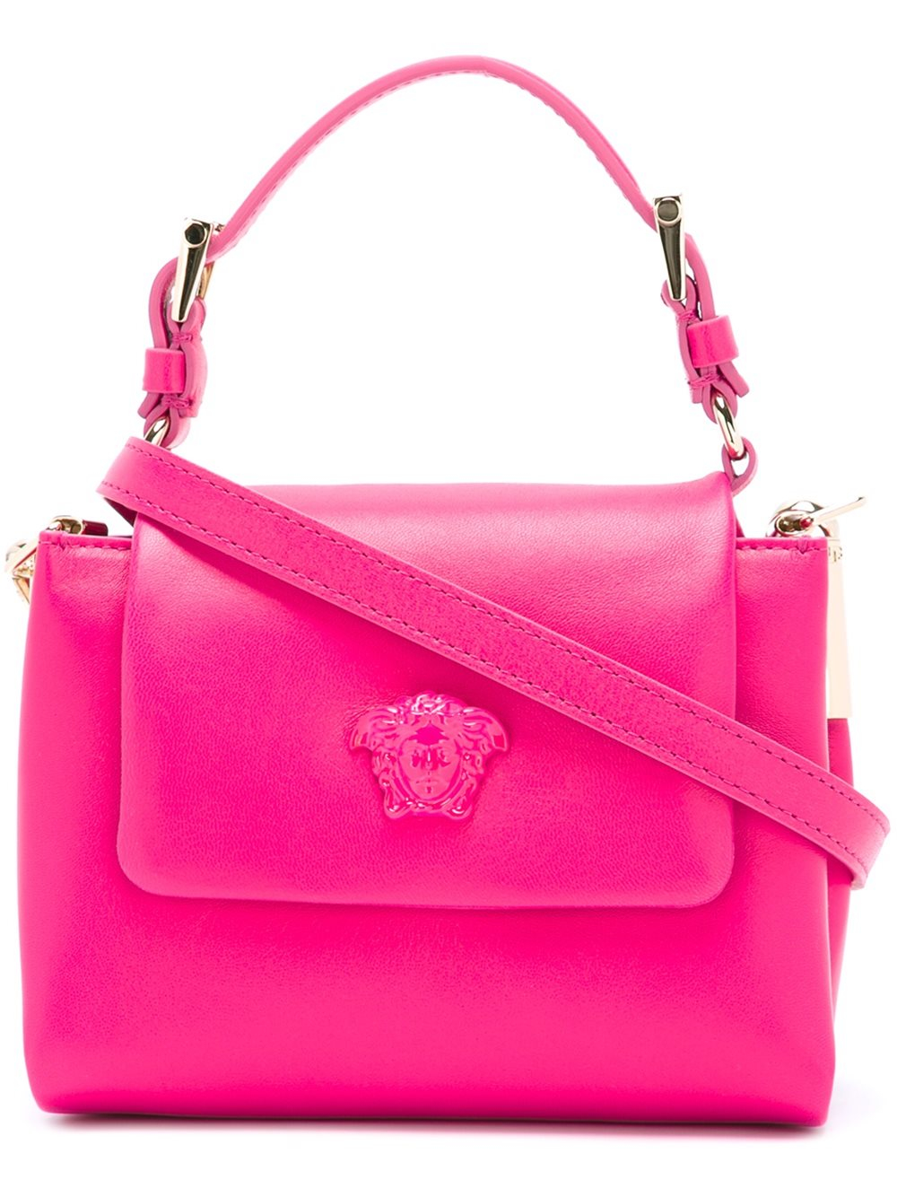 Versace 'palazzo' Kangaroo Shoulder Bag in Pink - Lyst