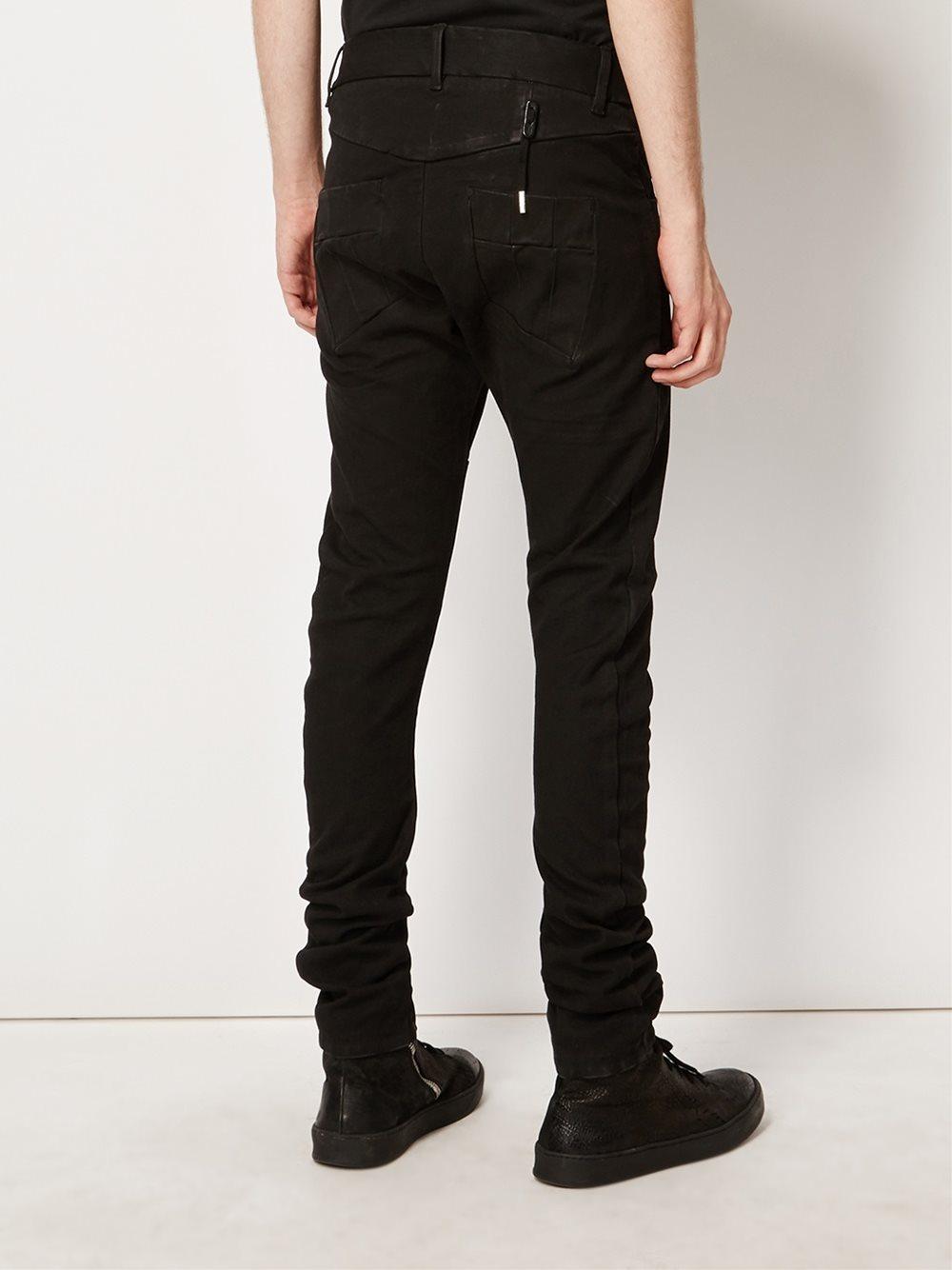 Lyst - Boris Bidjan Saberi Asymmetrical Fly Slim Trousers in Black for Men