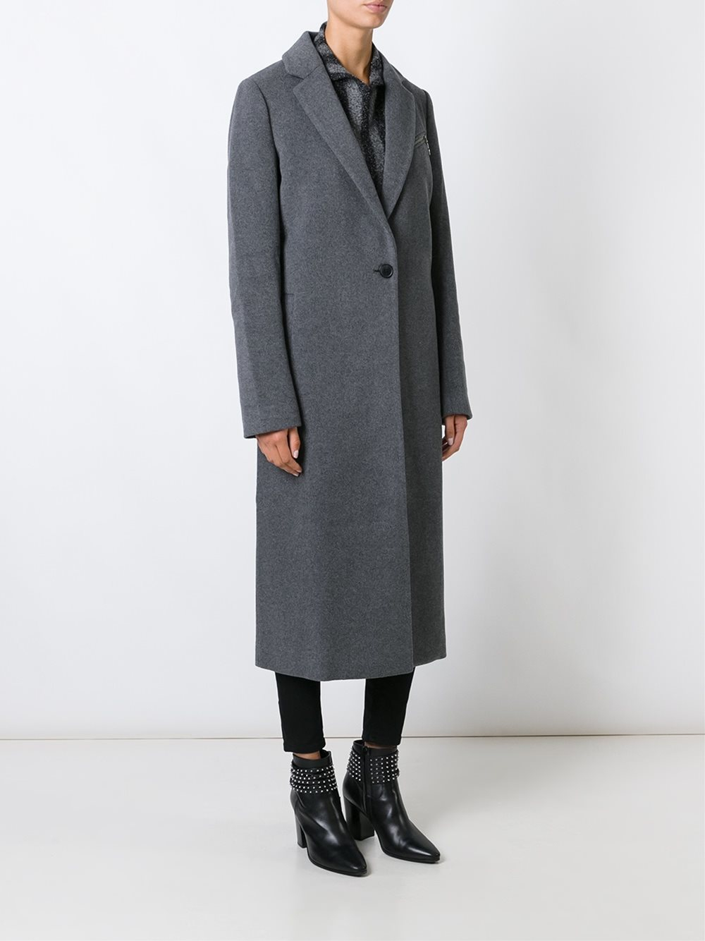 Lyst - T By Alexander Wang Single Breasted Coat in Gray