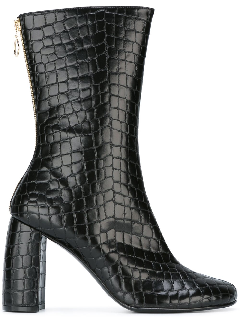 croc print flat boots