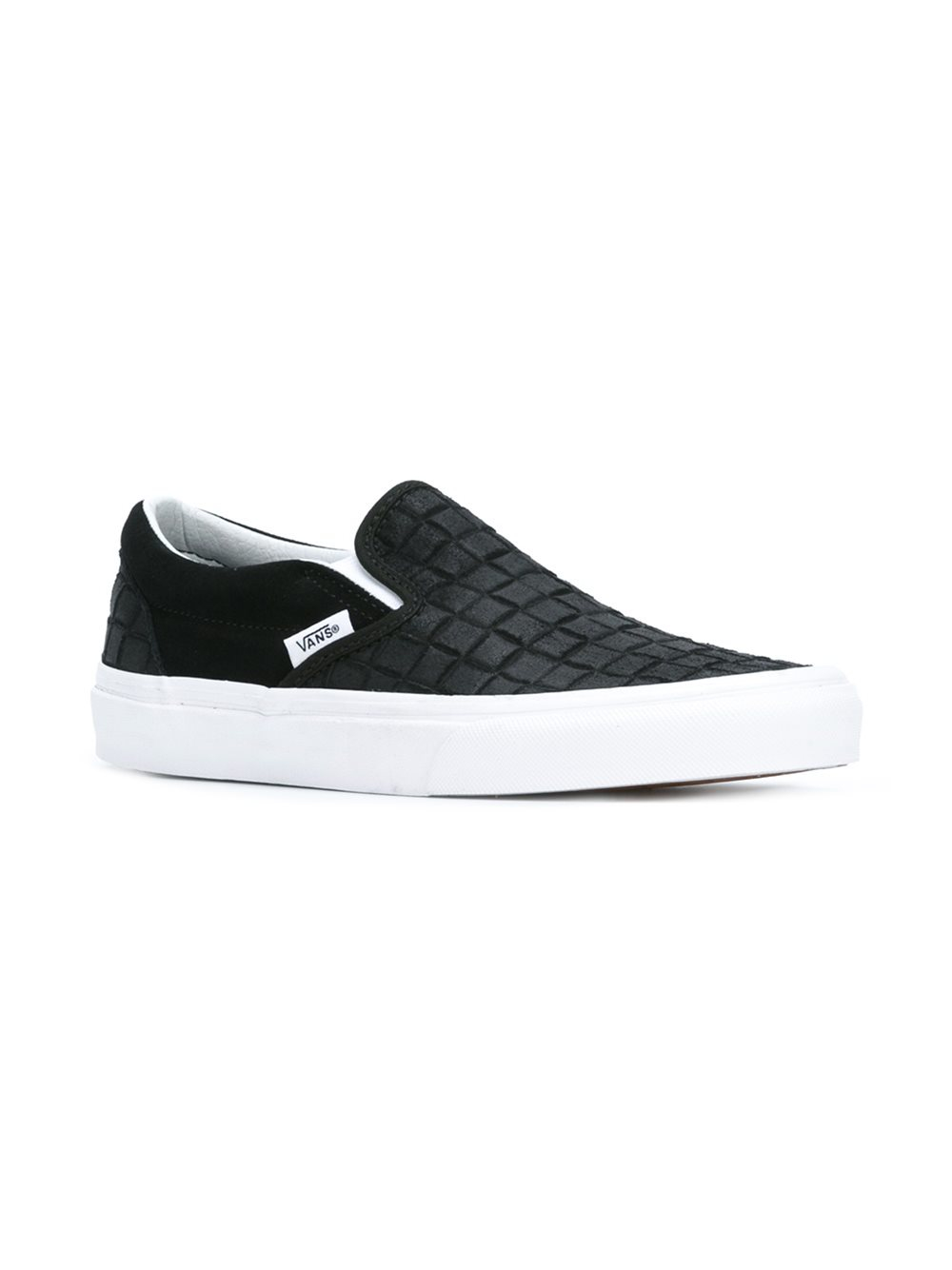 Lyst - Vans Square Embossed Slip-on Sneakers in Black for Men