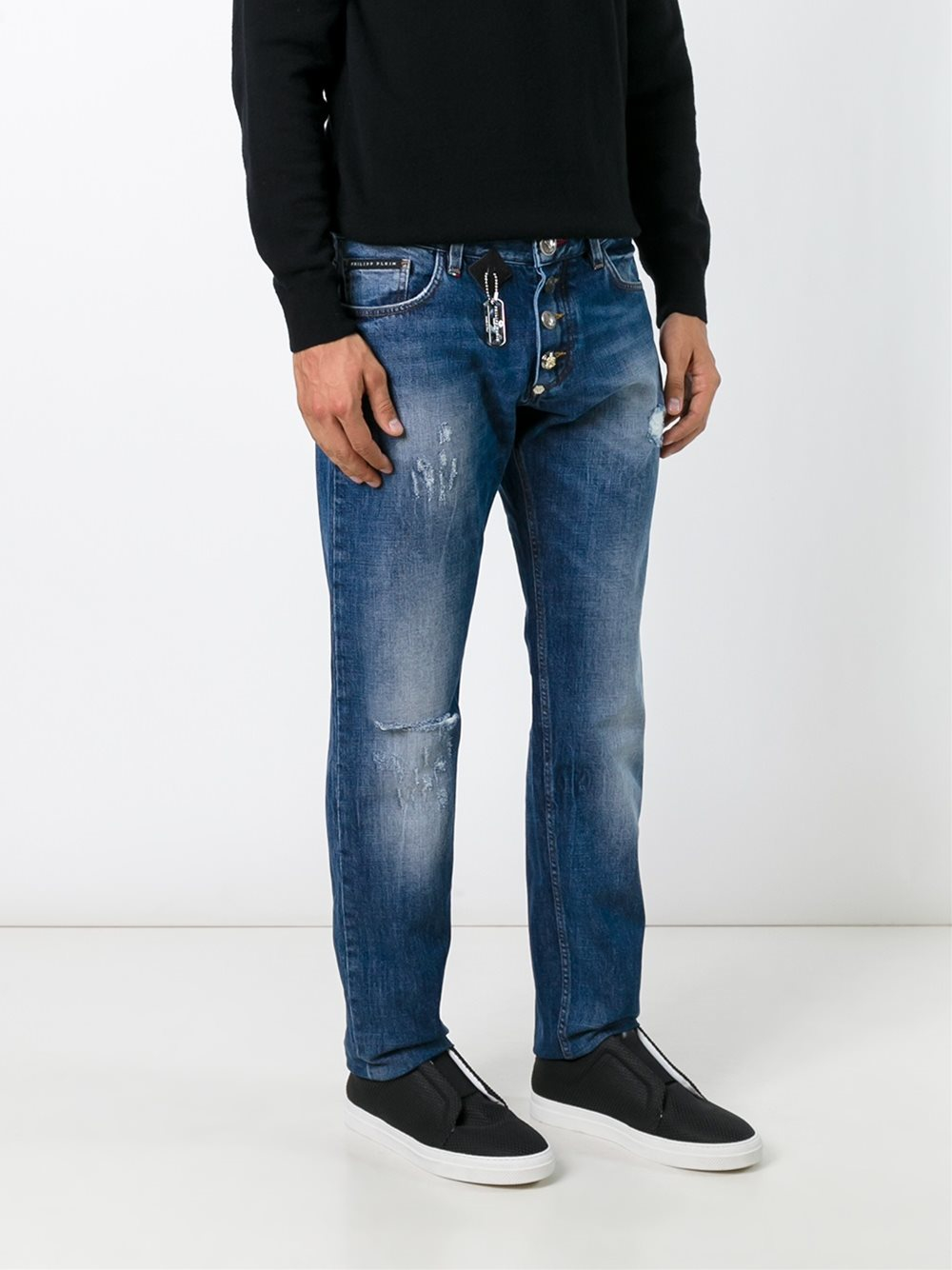 Lyst - Philipp Plein Straight-leg Jeans in Blue for Men
