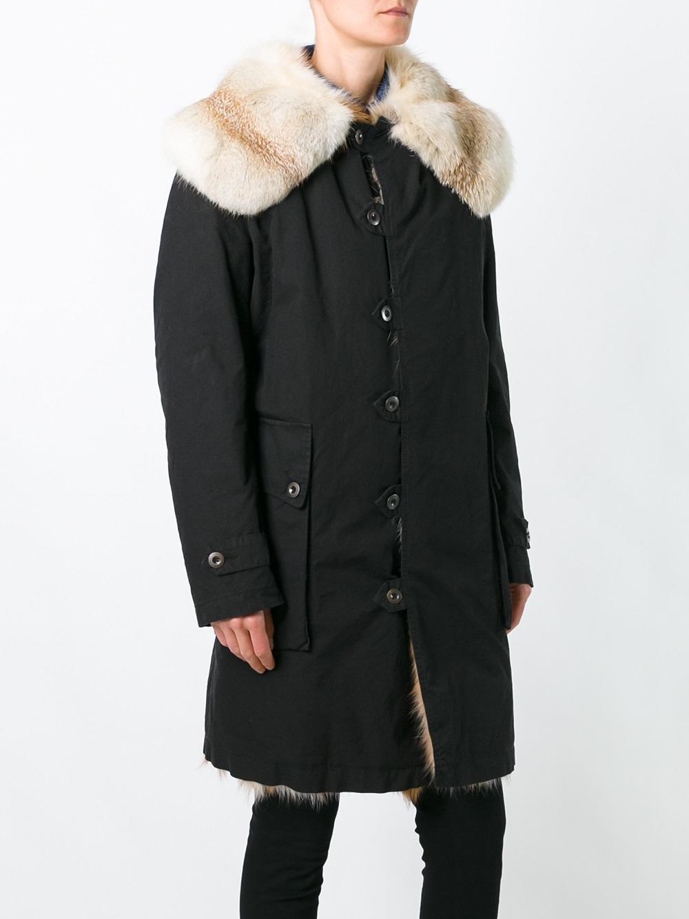 Mr & mrs italy Buttoned Mid Coat in Black | Lyst