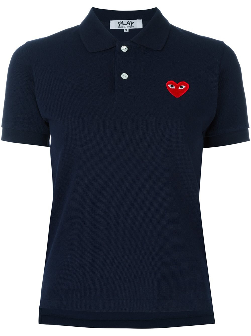 Play comme des garçons Logo Patch Polo Shirt in Blue | Lyst