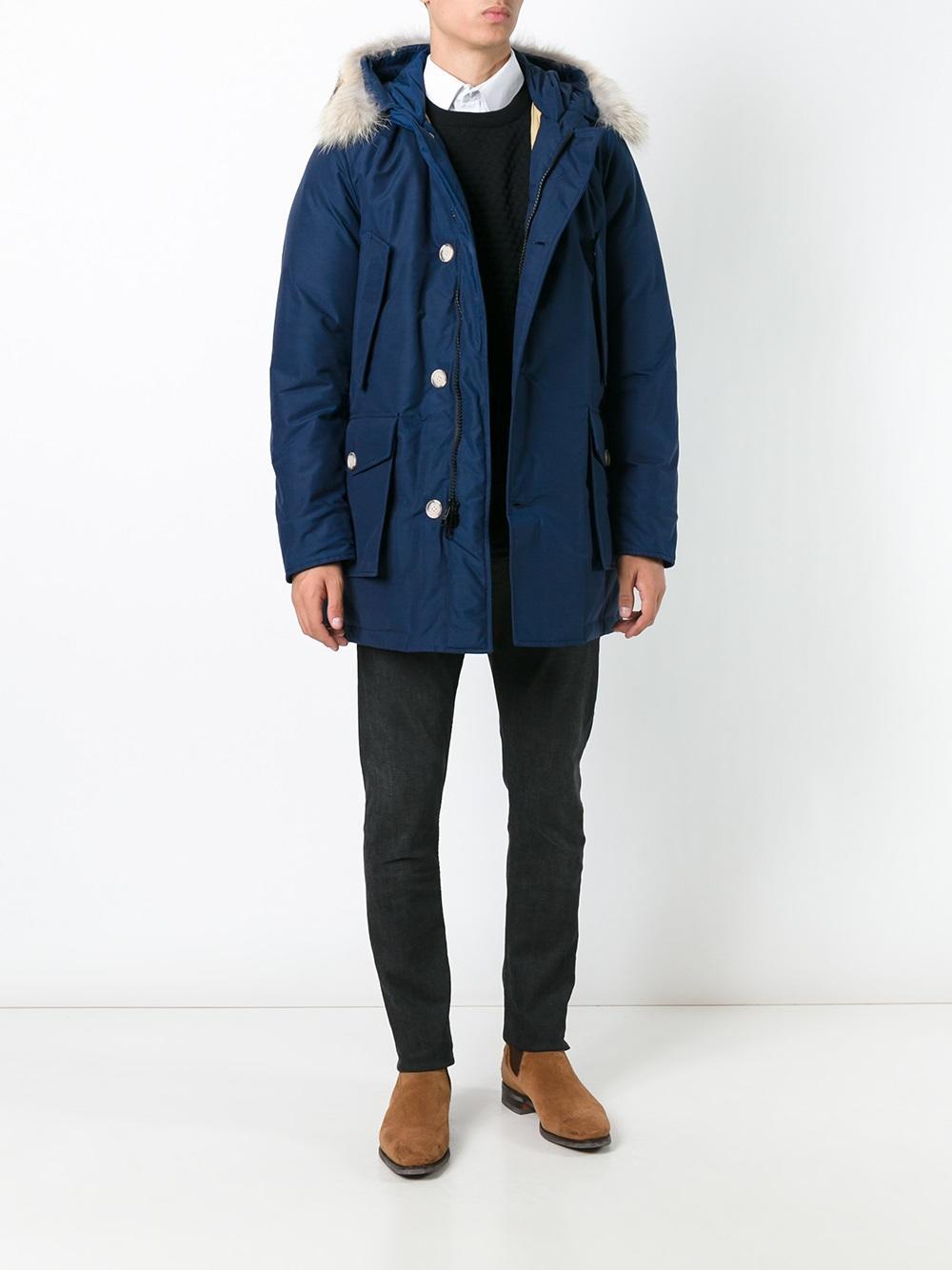 Lyst - Woolrich Arctic Mid-length Parka Coat in Blue for Men