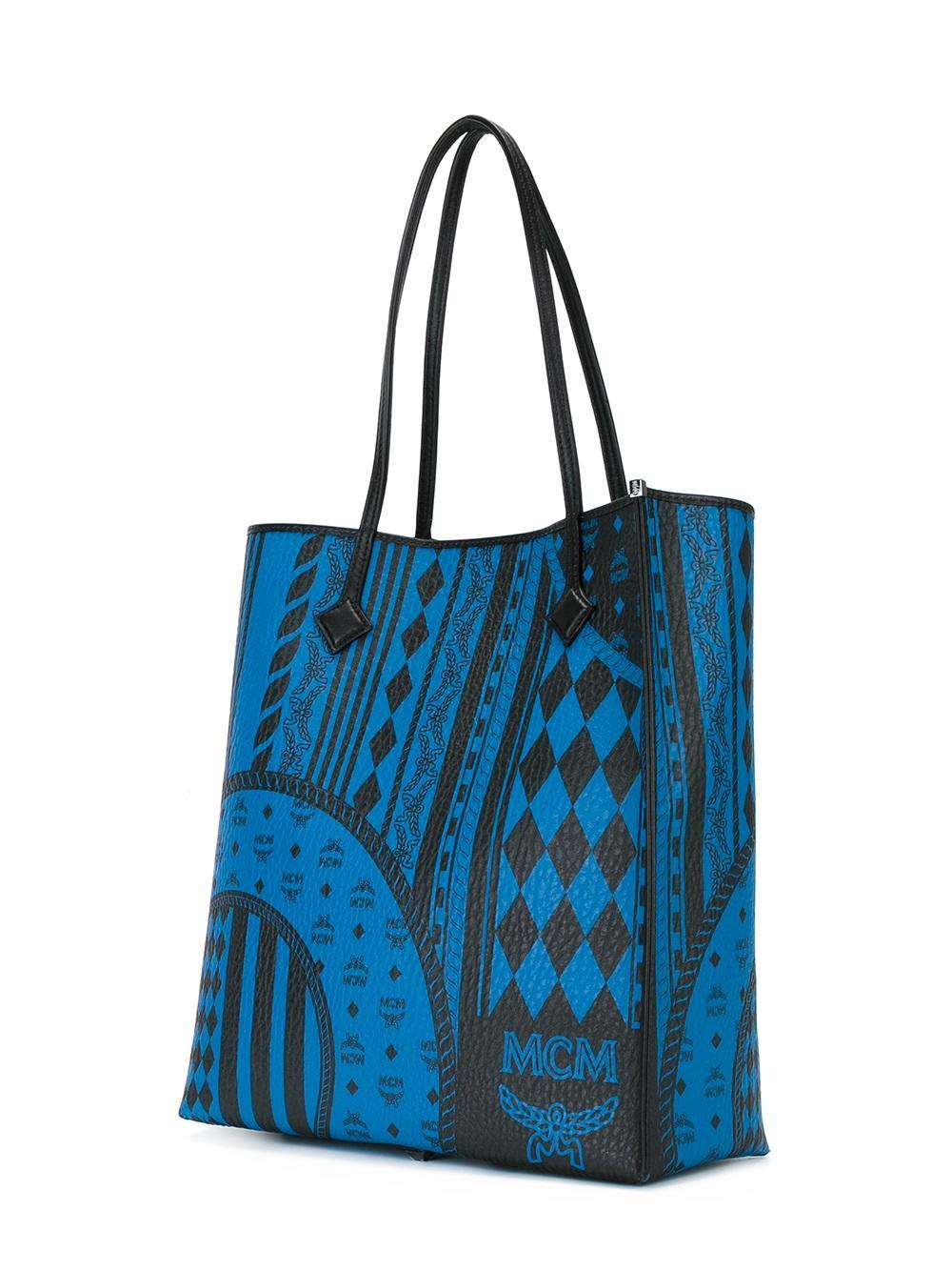 Lyst - Mcm Jacquard Tote Bag in Blue