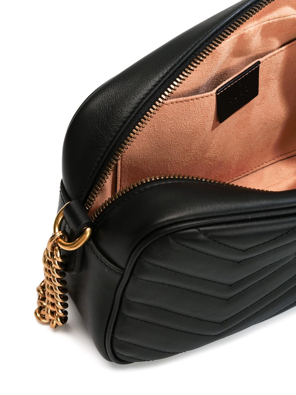 Lyst - Gucci Quilted Crossbody Bag in Black