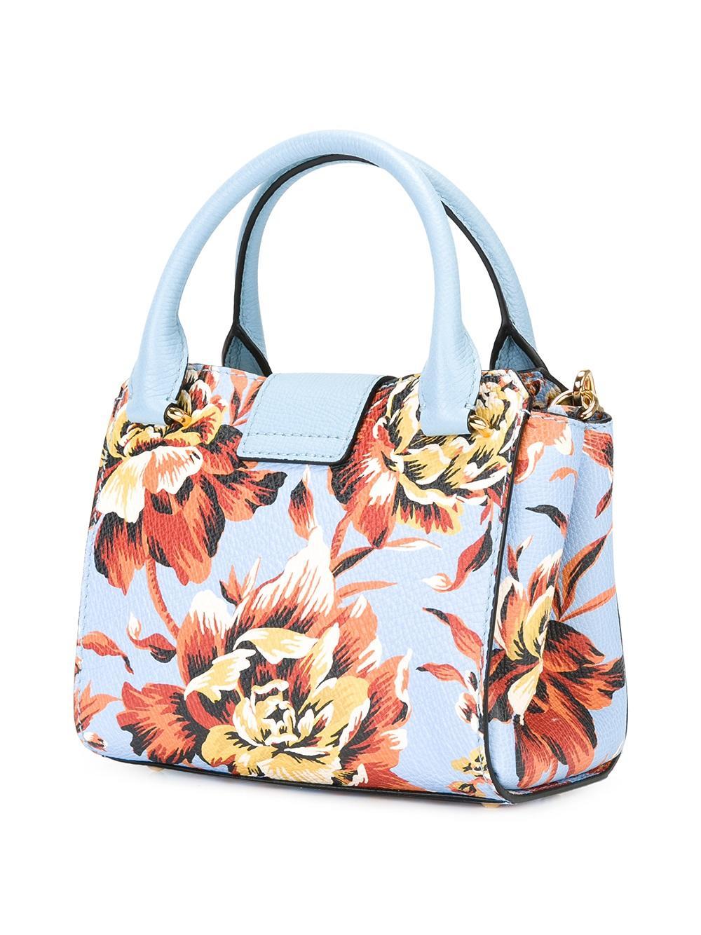 Burberry Floral-print Tote Bag in Blue | Lyst