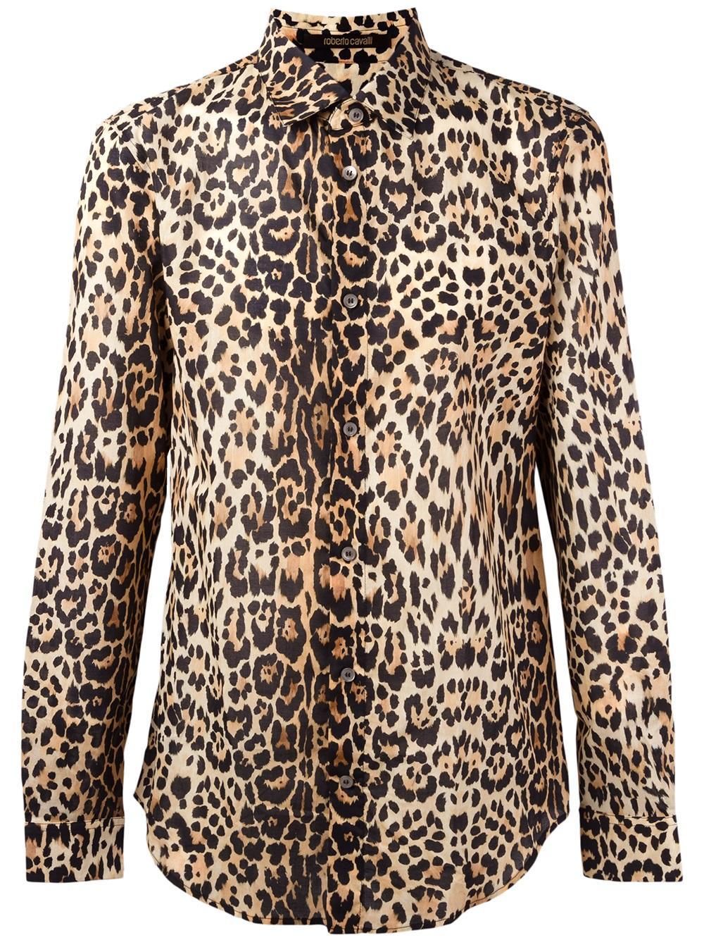 Lyst - Roberto Cavalli Leopard Print Shirt