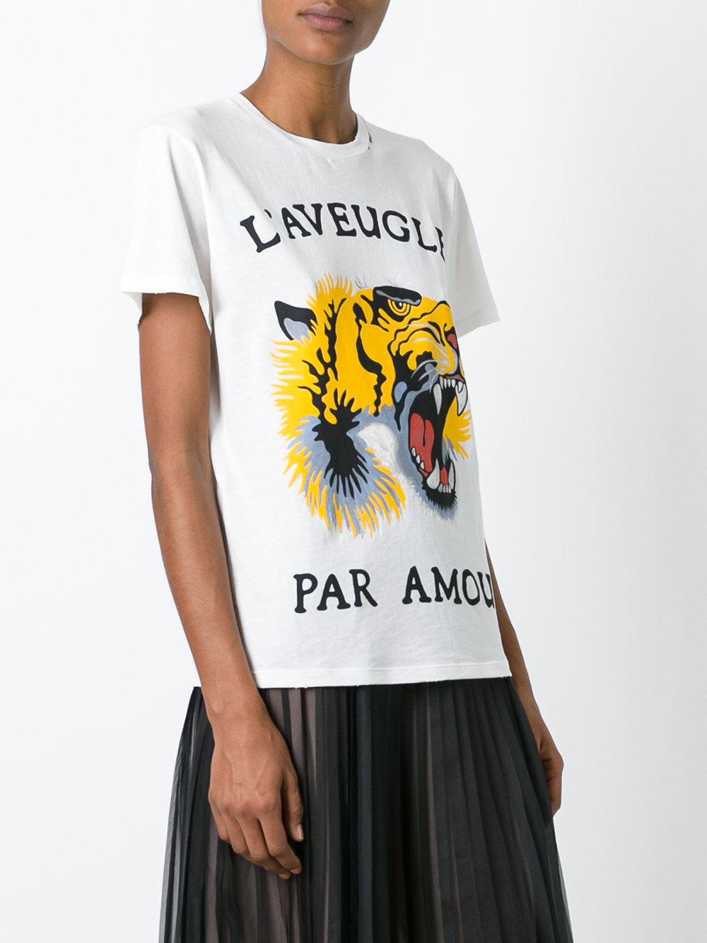 Lyst - Gucci Tiger Print T-shirt in Black