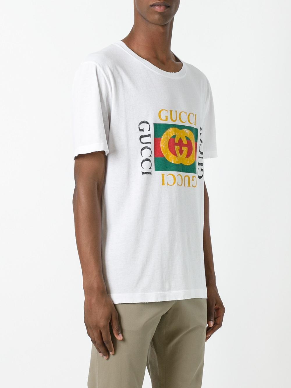 Lyst - Gucci Print T-shirt in White for Men