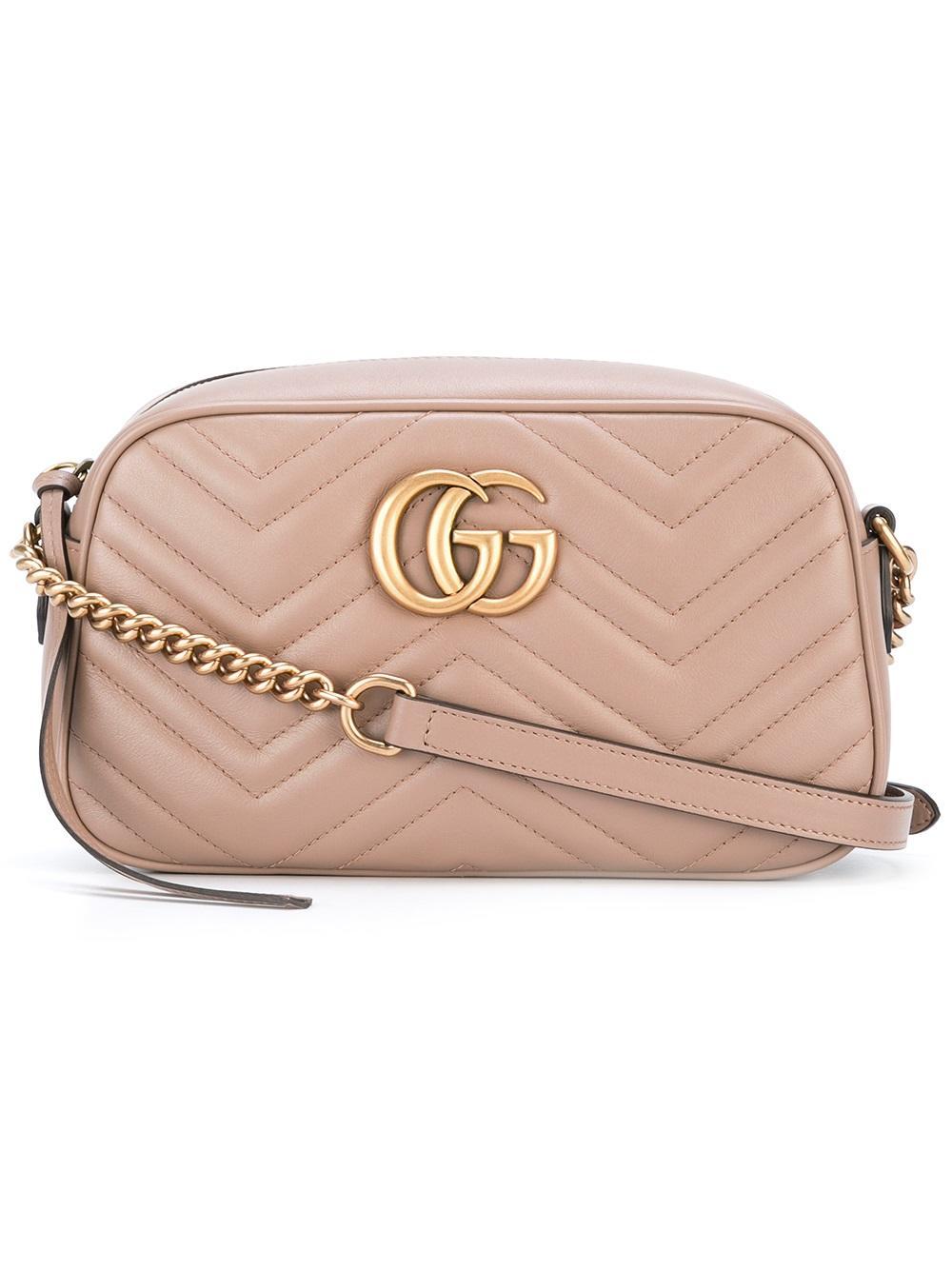 Lyst - Gucci Gg Marmont Crossbody Bag in Brown