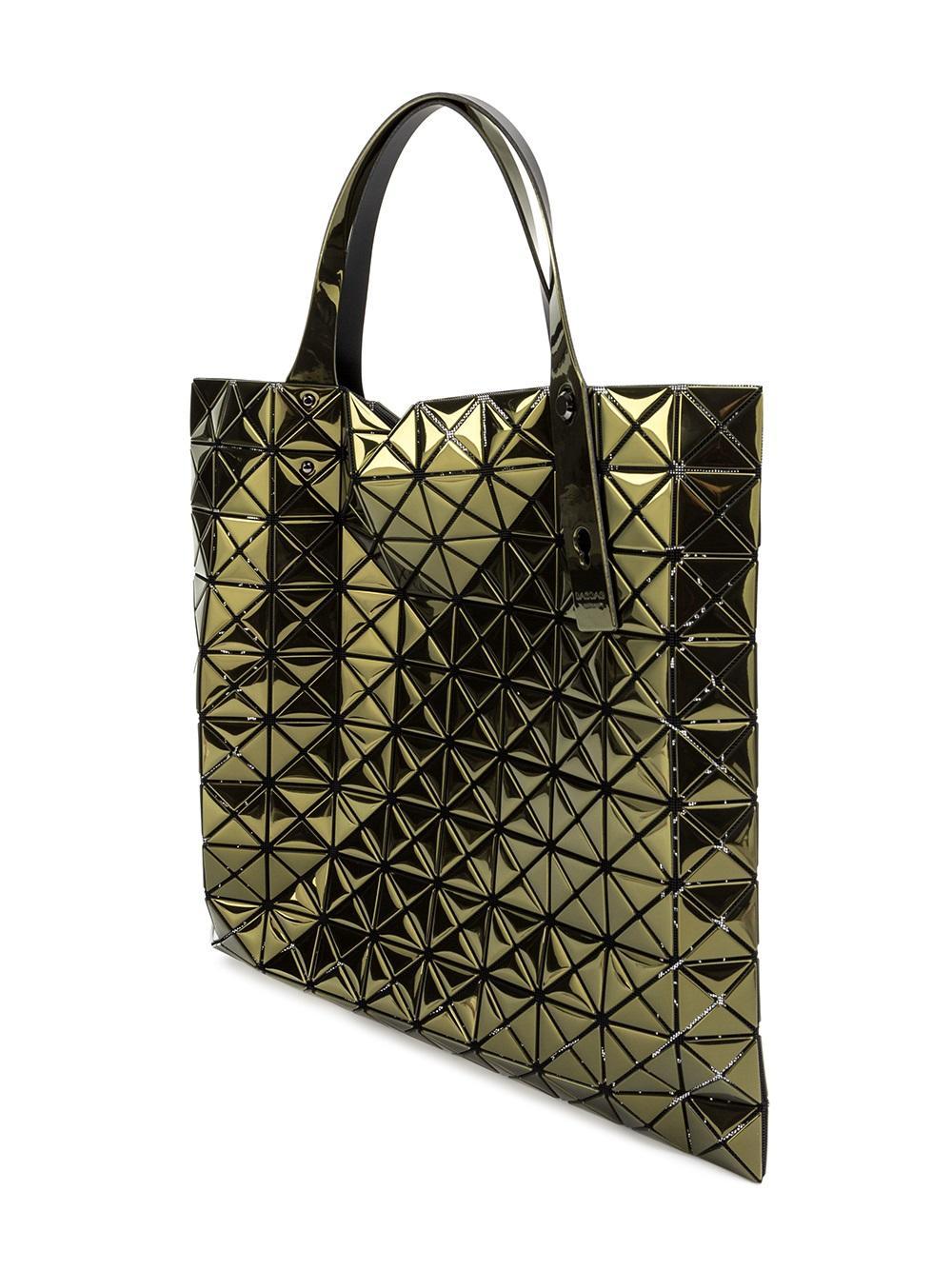 bao bao issey miyake metallic square tote in green lyst bao bao issey miyake metallic square tote in green lyst