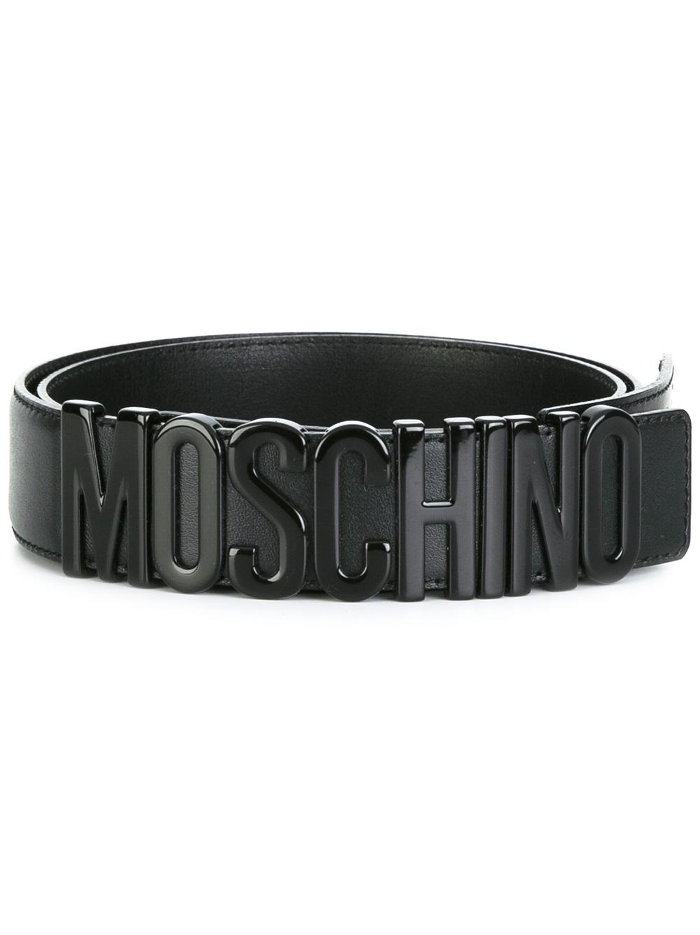 Lyst - Moschino Logo Belt in Black for Men