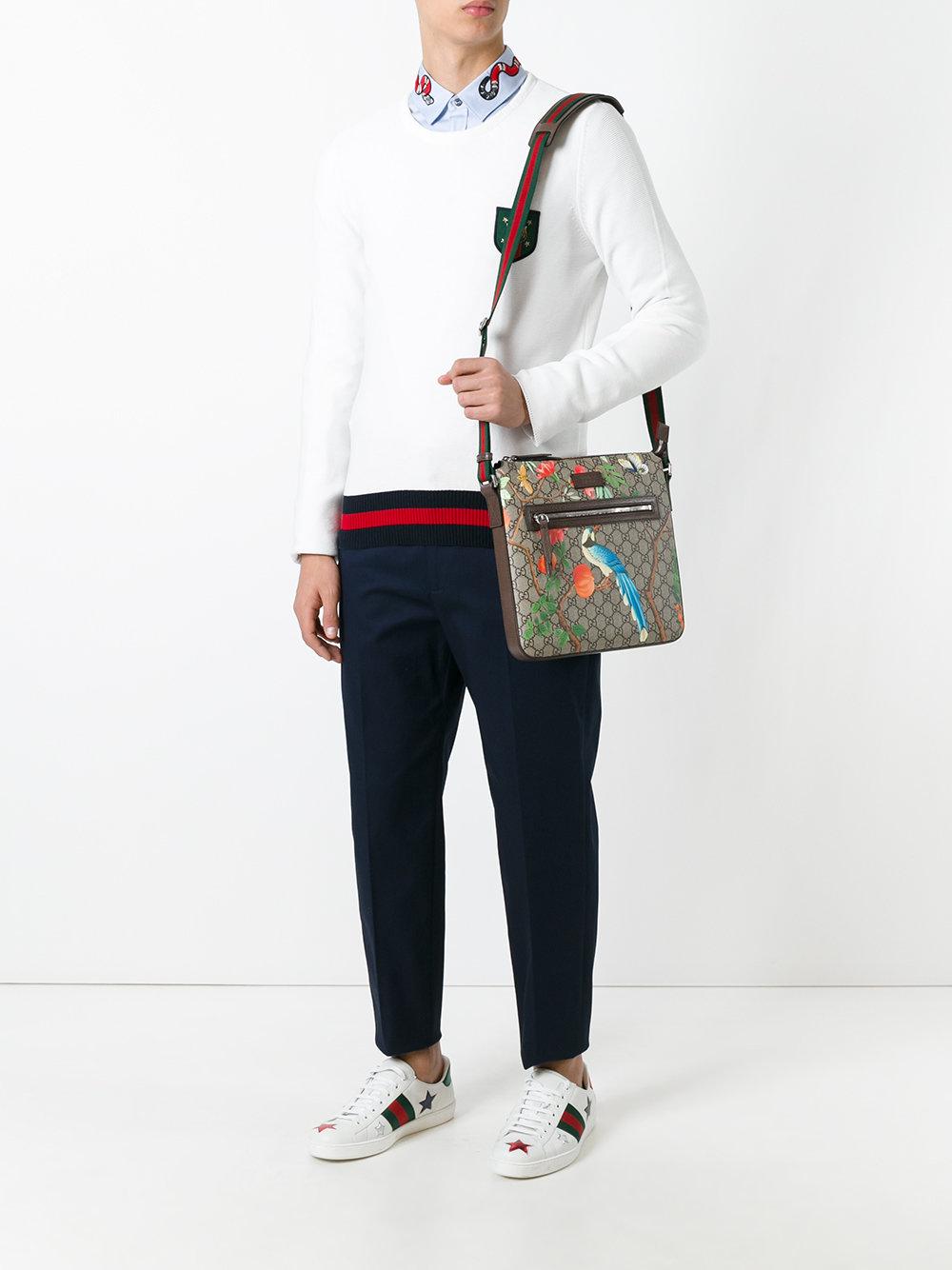 Lyst - Gucci Tian Gg Supreme Messenger Bag in Brown for Men