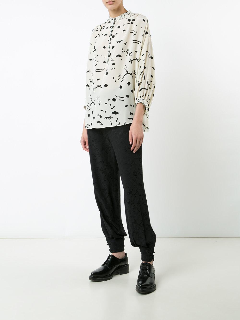 round neck loose fitting dot blouses round neck loose fitting dot blouses