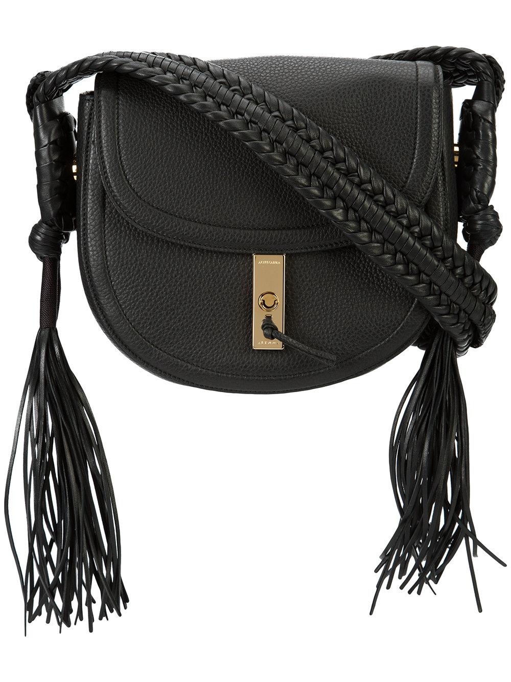 Altuzarra Ghianda Bullrope Saddle Leather Shoulder Bag in Black - Lyst