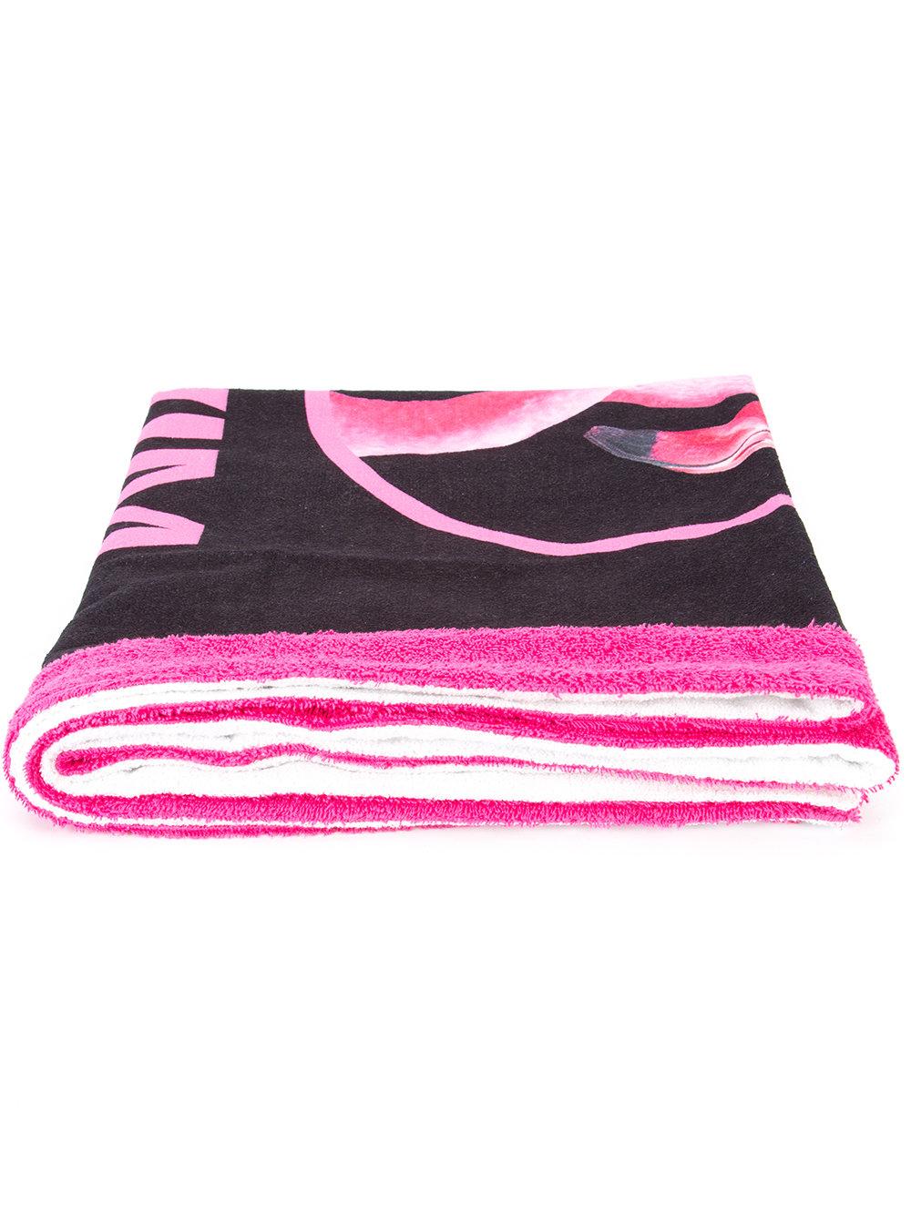Moschino Flamingo Logo Beach Towel in Pink - Lyst