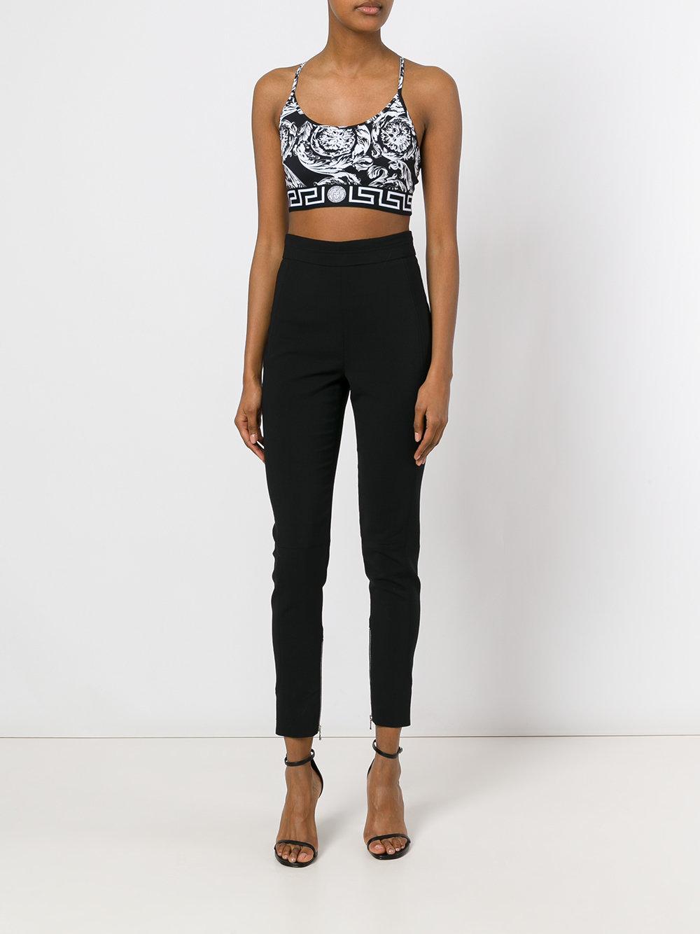 Versace Printed Crop Top in Black Lyst