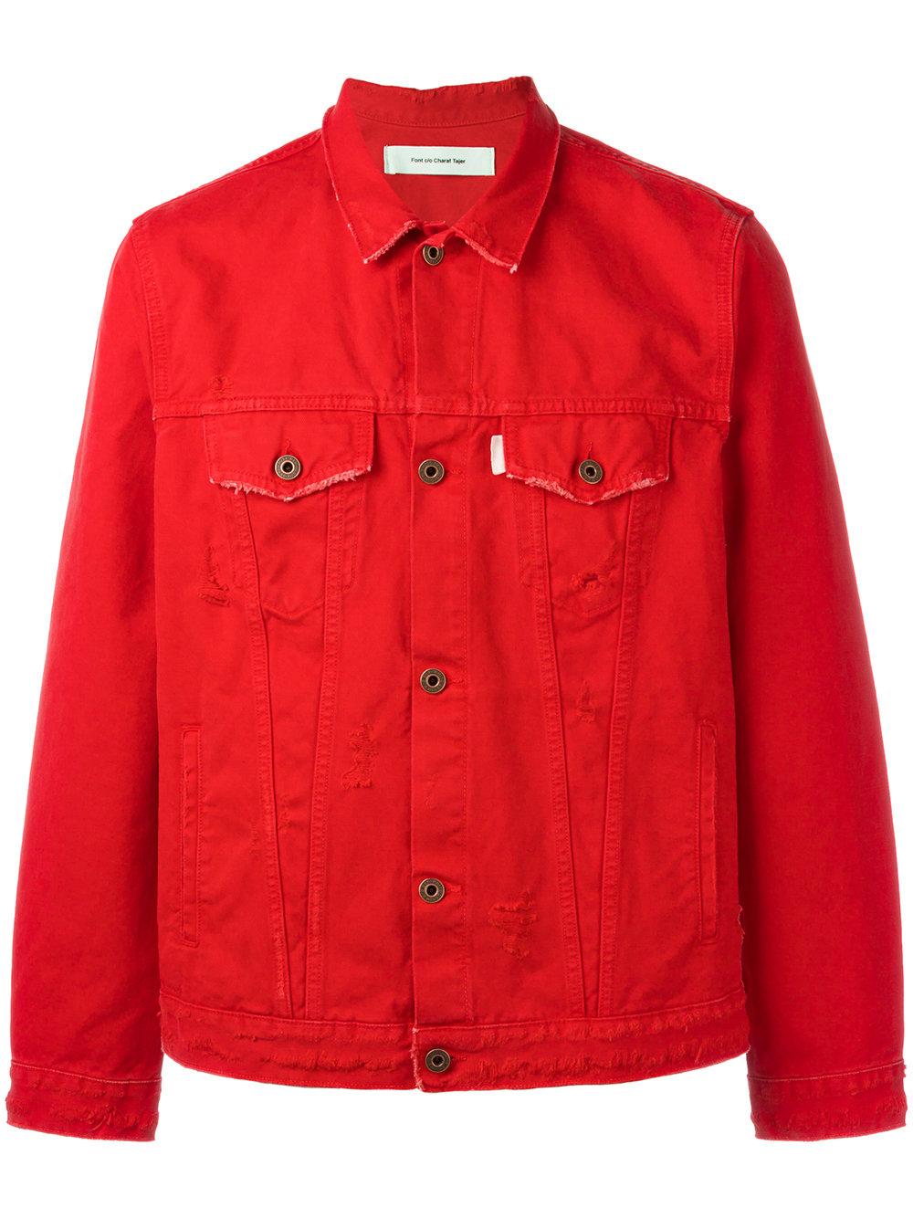 Lyst - Off-White C/O Virgil Abloh The End Denim Jacket in Red for Men