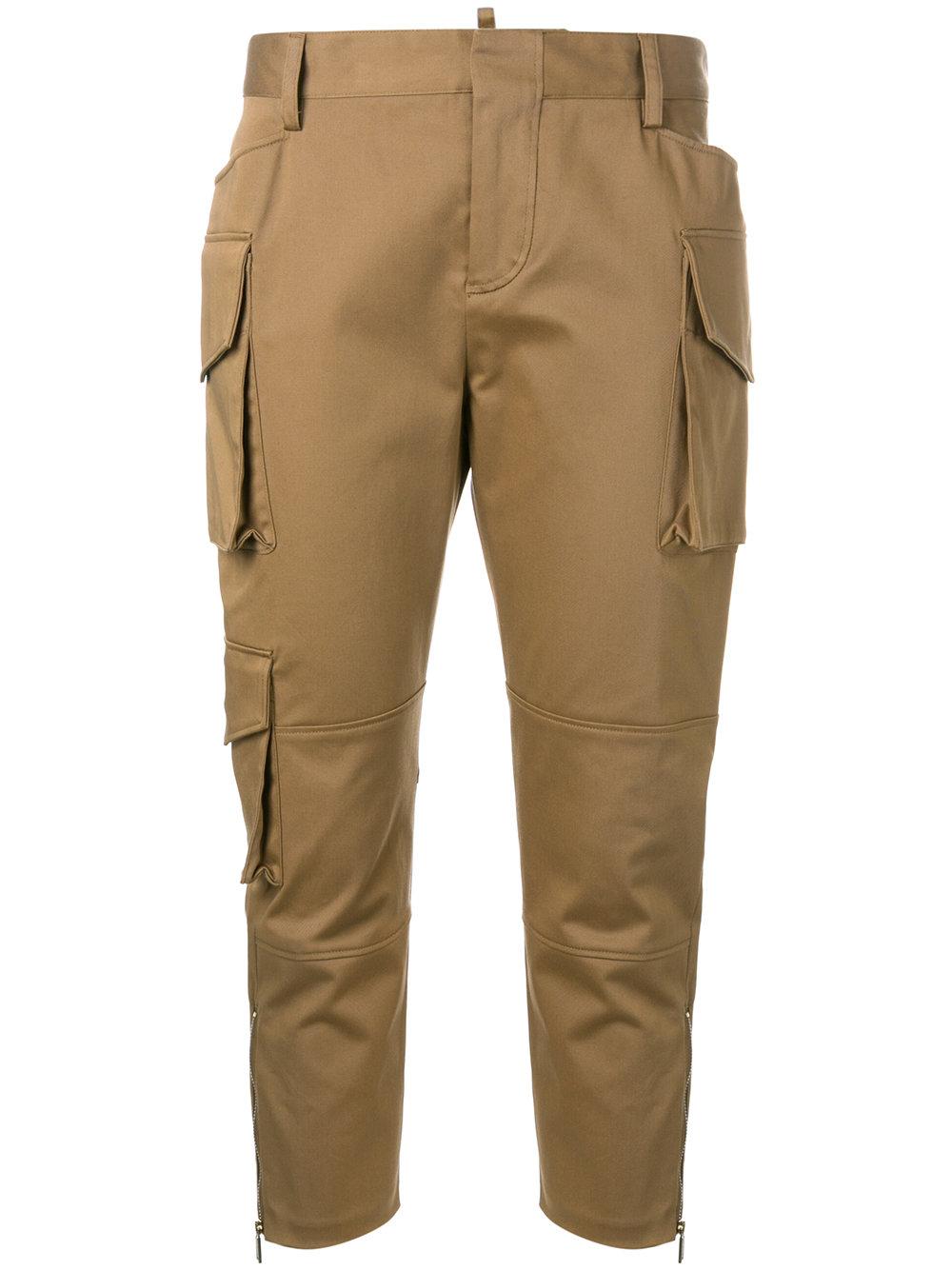Lyst - Dsquared² Skinny Cropped Cargo Pants in Brown