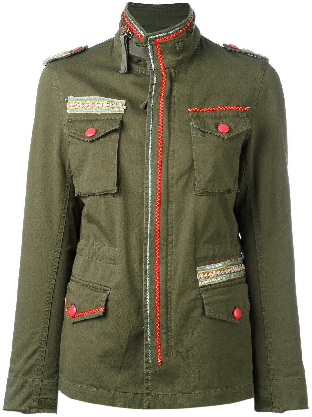 History repeats Embellished Military Jacket in Green | Lyst