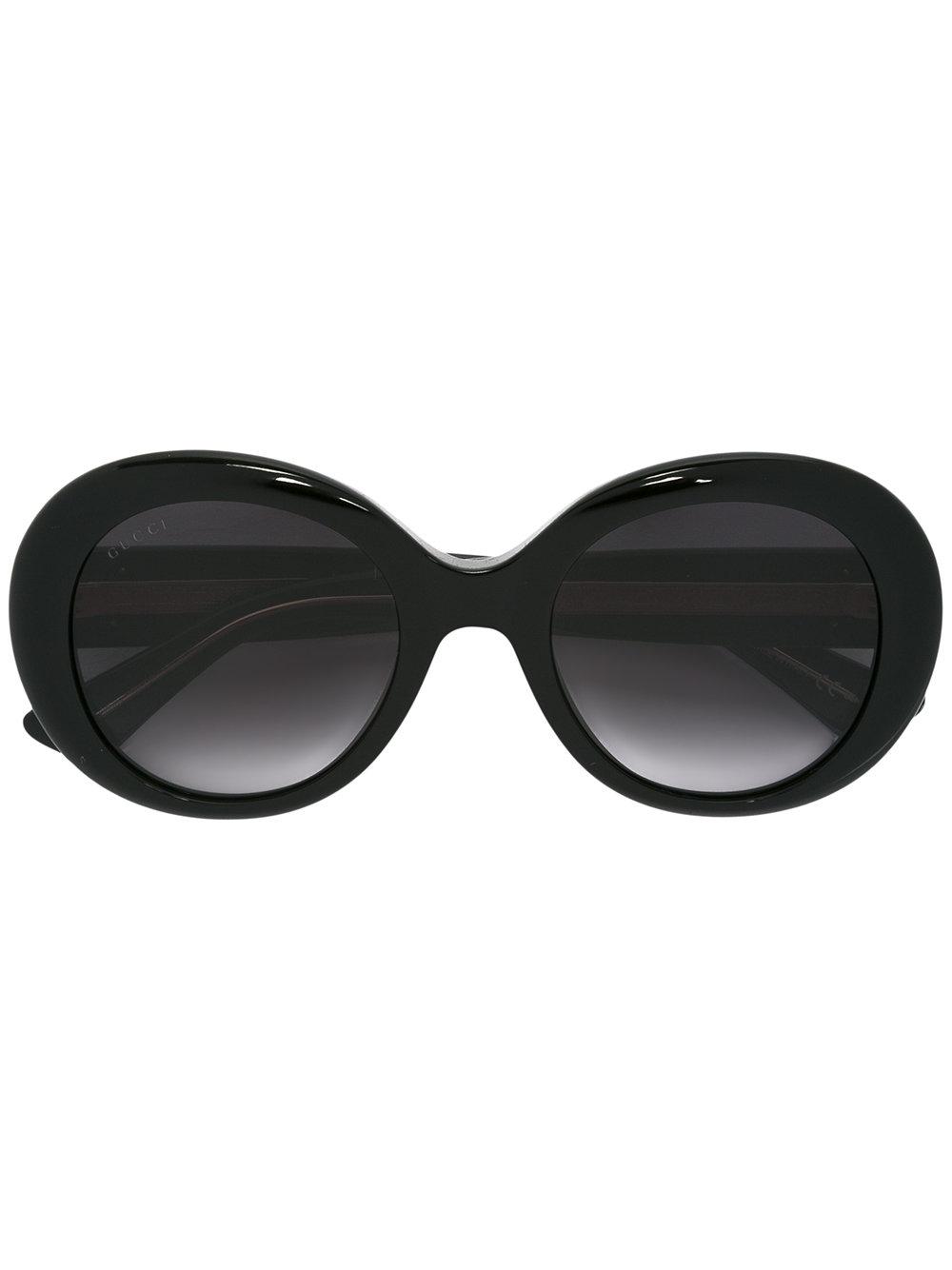 Lyst Gucci Gg Oval Frame Sunglasses In Black