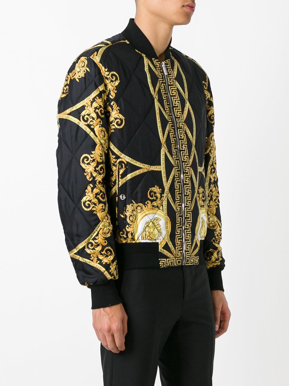 Versace Lenticular Foulard Bomber Jacket in Black for Men | Lyst