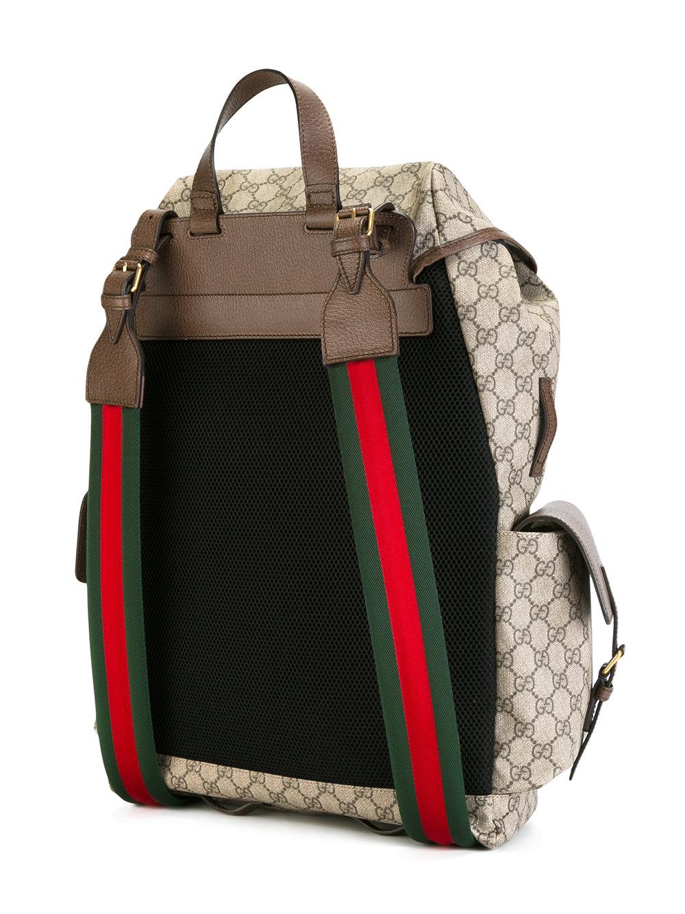 Gucci Gg Supreme Backpack in Brown for Men | Lyst