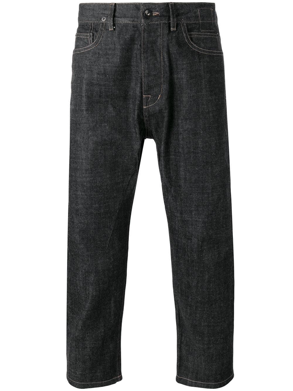 Rick owens drkshdw Straight Cropped Jeans in Black for Men | Lyst