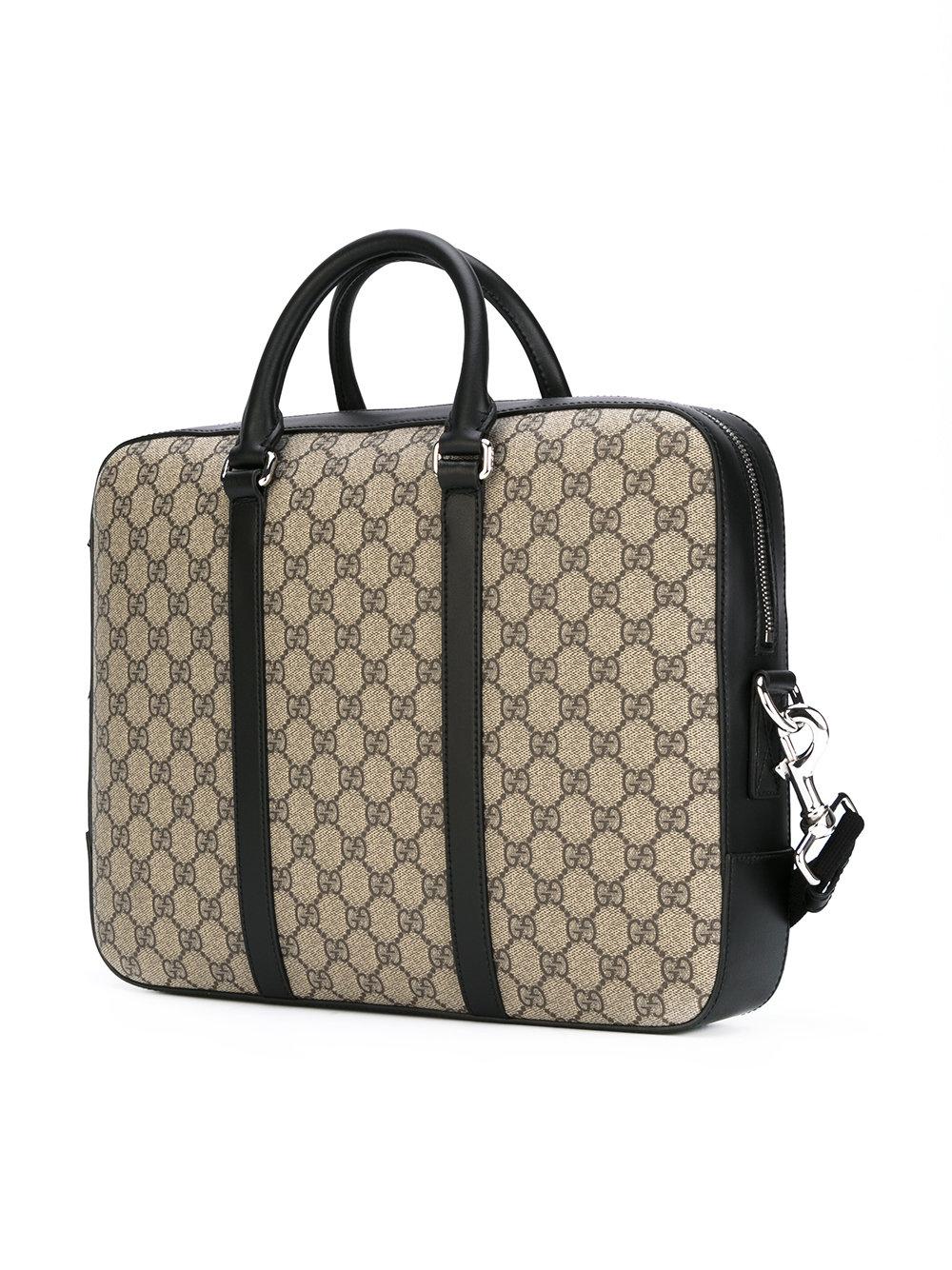 Gucci Gg Supreme Laptop Bag in Black | Lyst