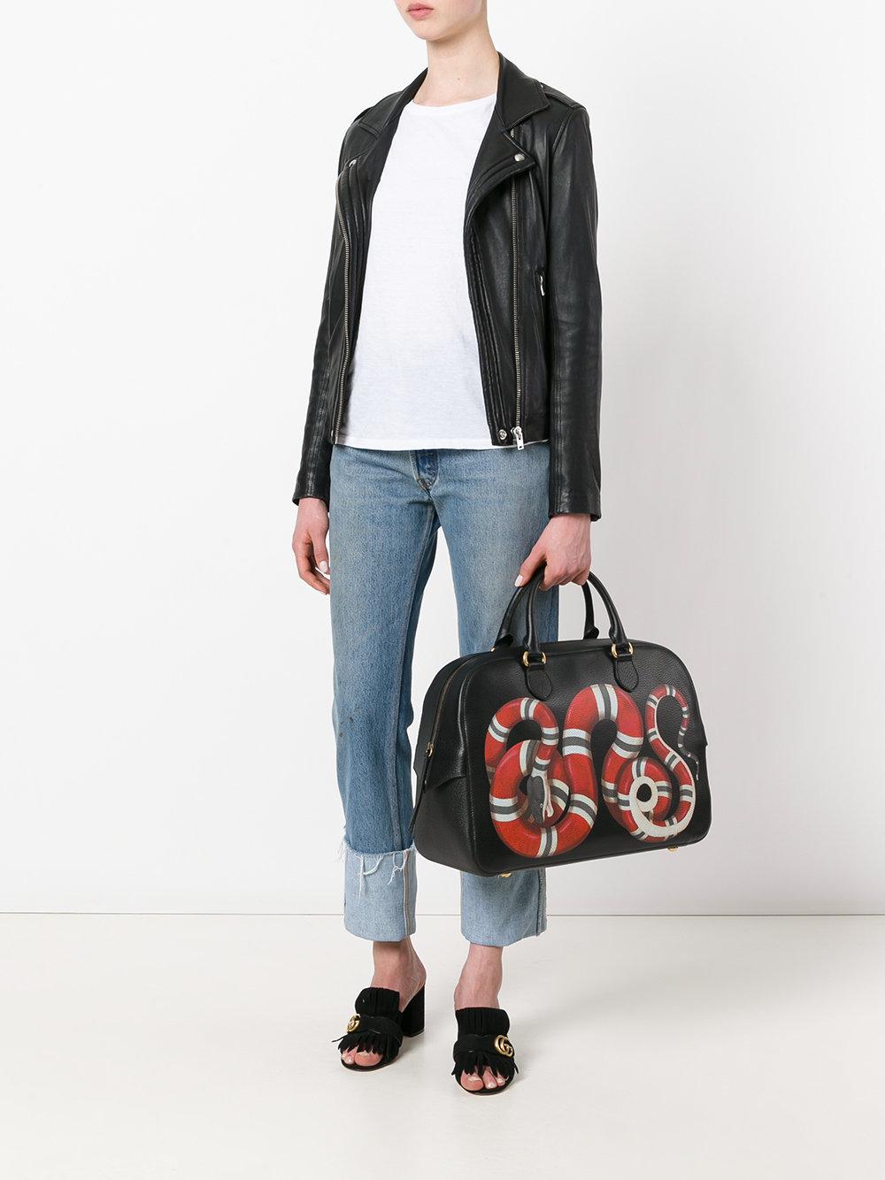 Lyst - Gucci Kingsnake Print Tote Bag in Black