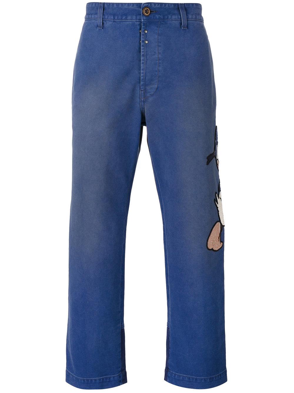 Lyst - Gucci Donald Duck Embroidered Jeans in Blue for Men
