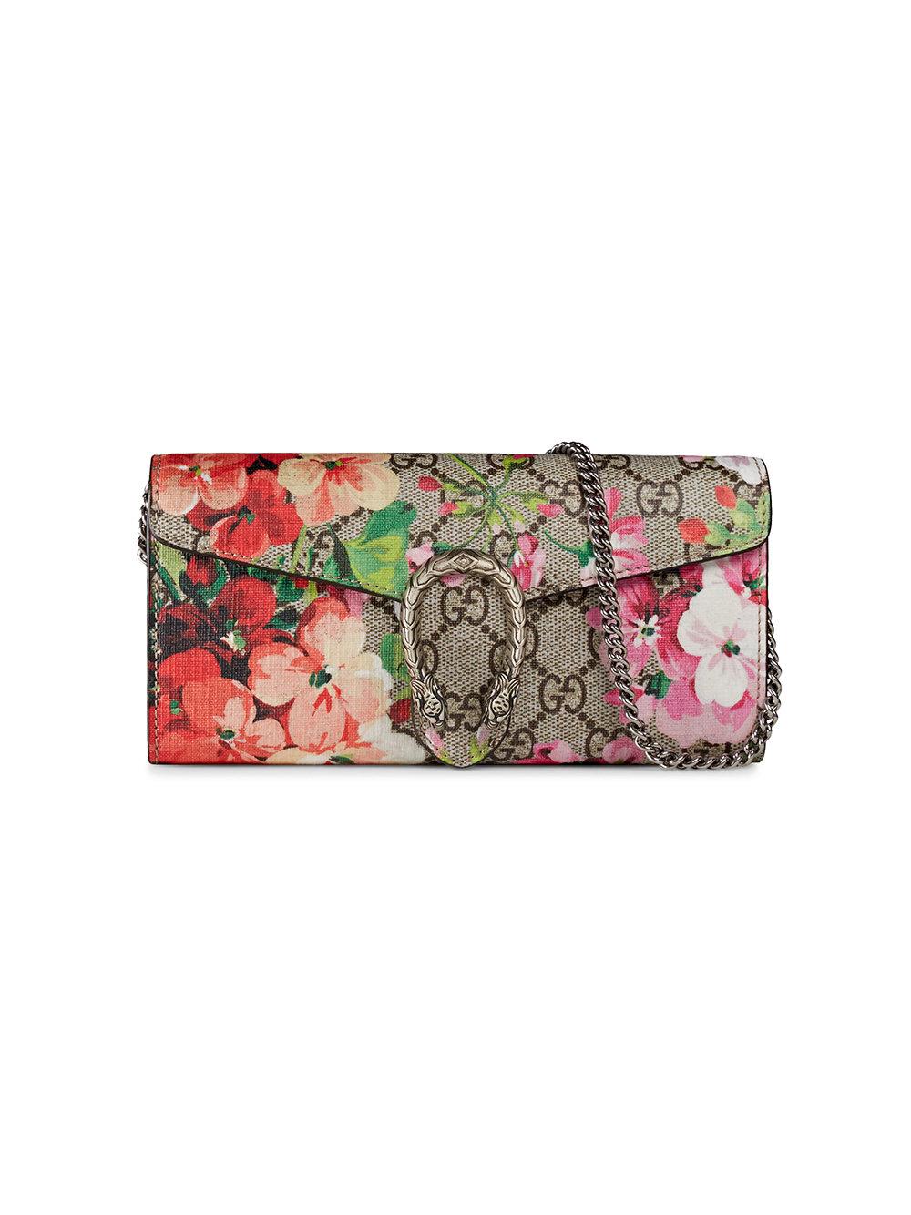 Lyst - Gucci Dionysus Gg Blooms Chain Wallet