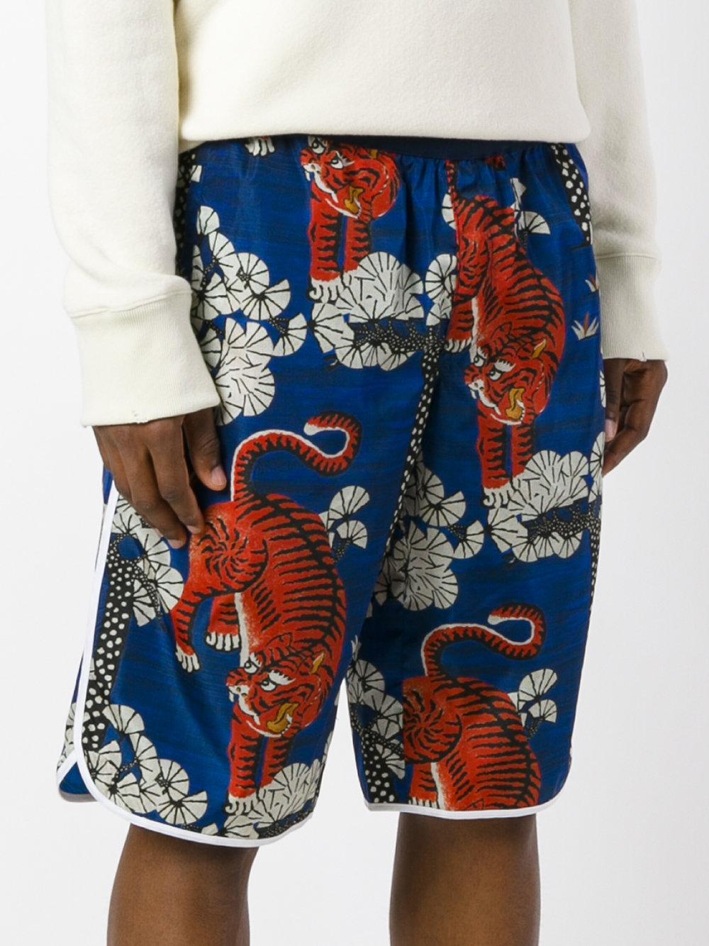 Gucci Bengal Print Swim Shorts in Blue for Men - Lyst