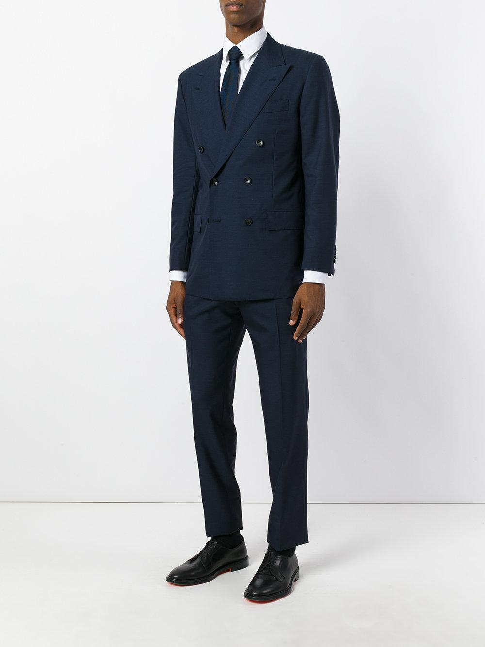 Lyst - Kiton Double-breasted Two-piece Suit in Blue for Men