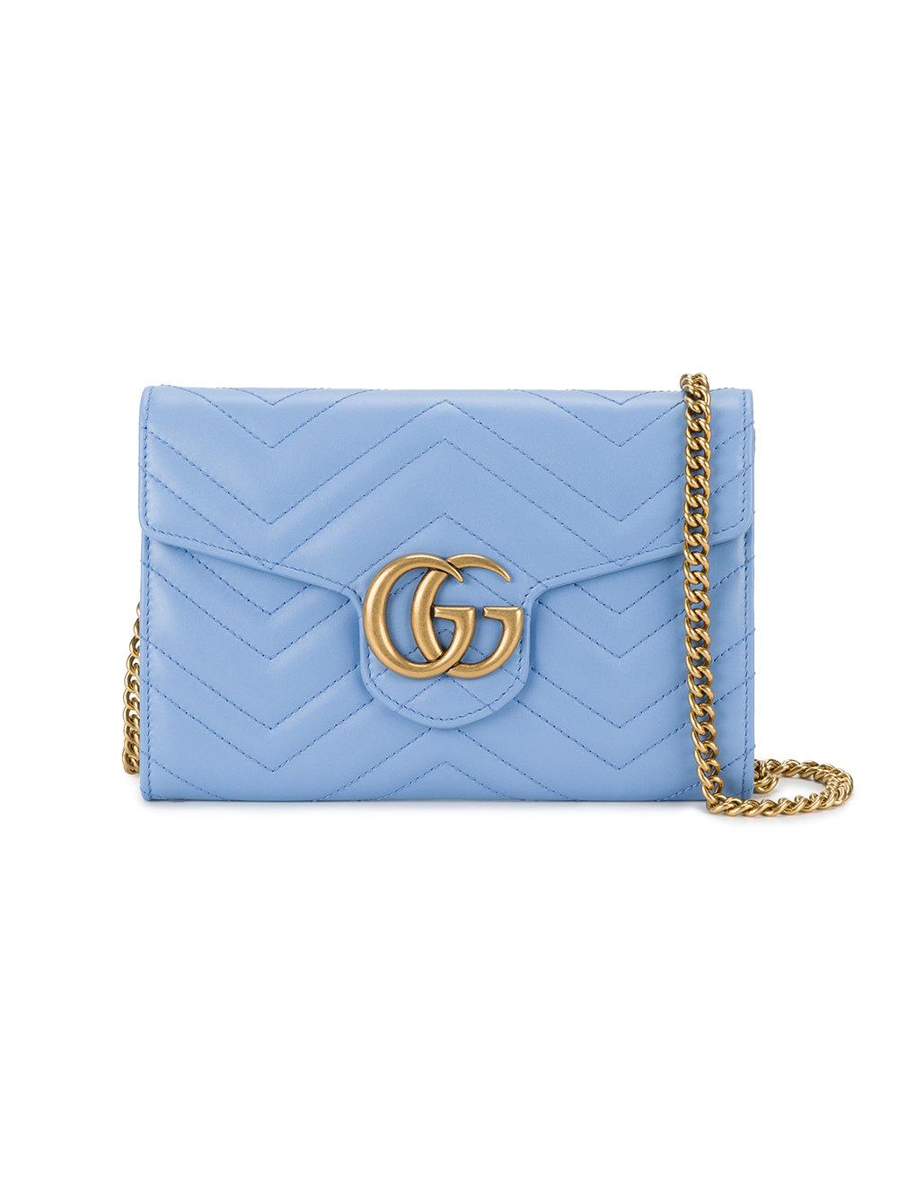 Lyst - Gucci Gg Marmont Matelassé Bag in Blue
