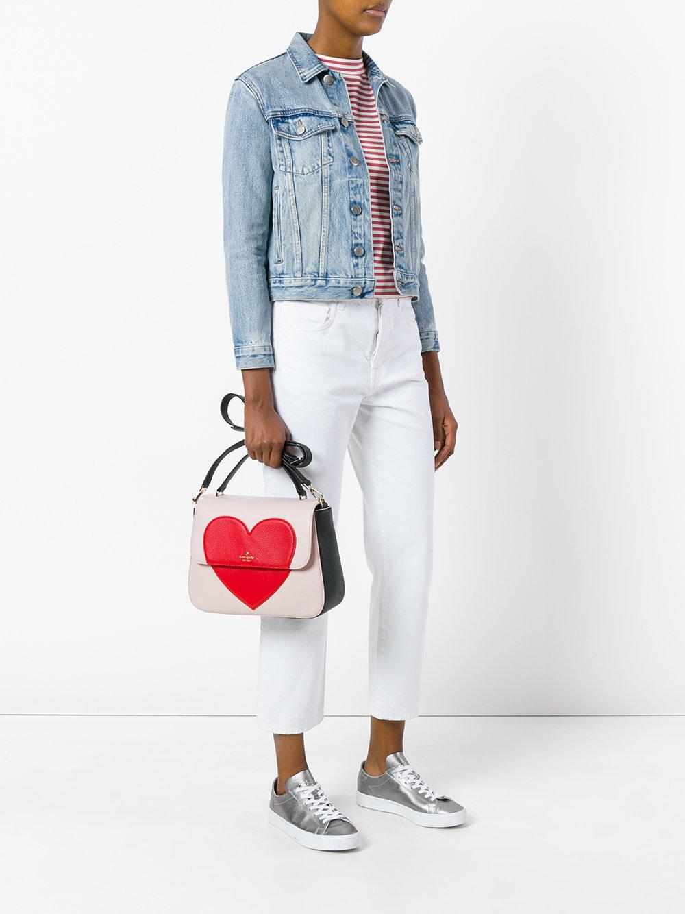 Lyst Kate Spade Heart Print Tote Bag in Red