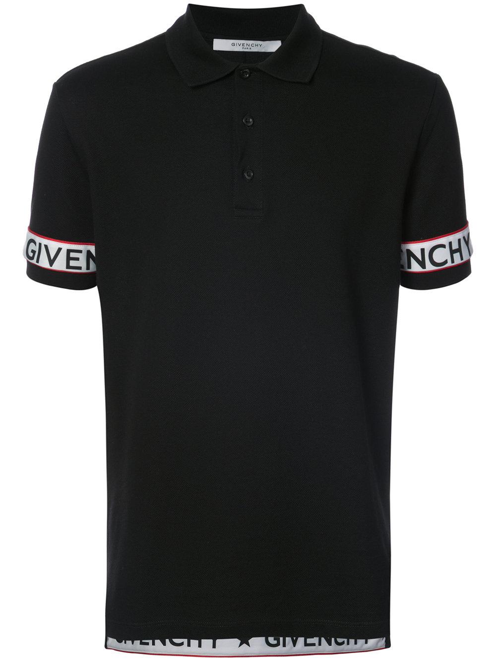 Givenchy Cotton Logo Band Polo Shirt in Black for Men - Lyst