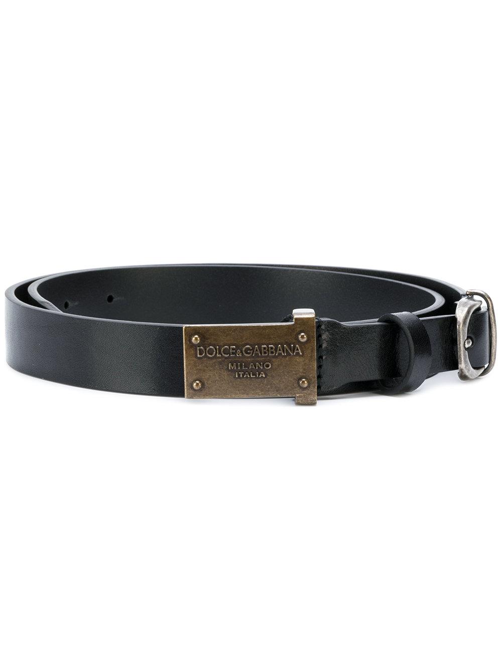 Dolce & gabbana Plate Buckle Belt in Black for Men Lyst