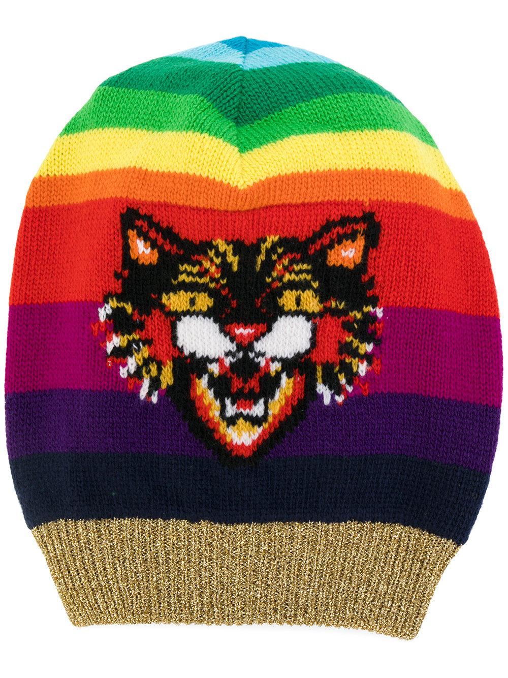 Lyst - Gucci Angry Cat Motif Beanie Hat - Save 8%