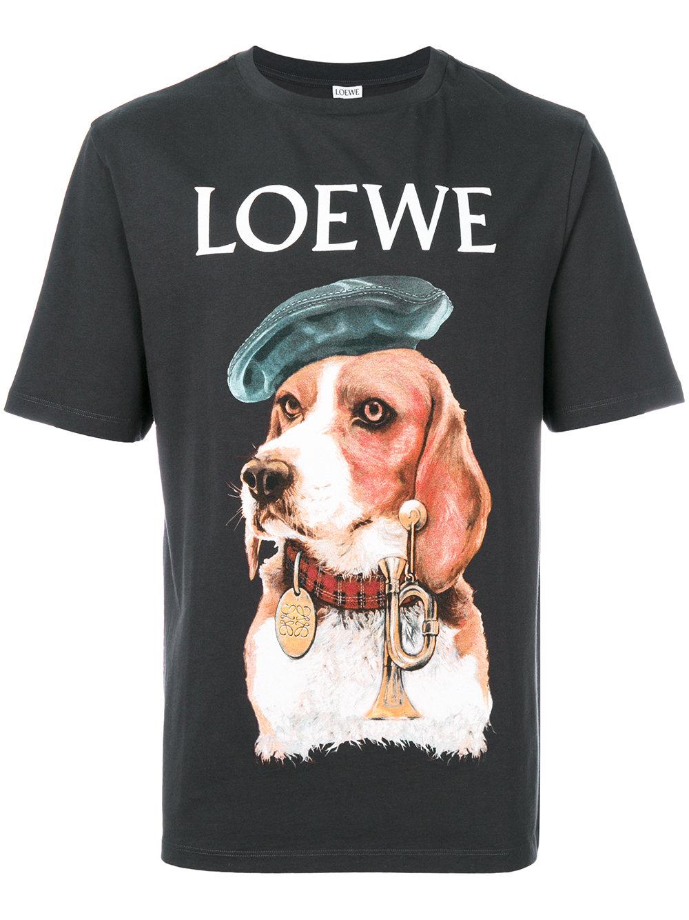 Loewe Cotton Dog T-shirt in Grey (Gray) for Men - Lyst