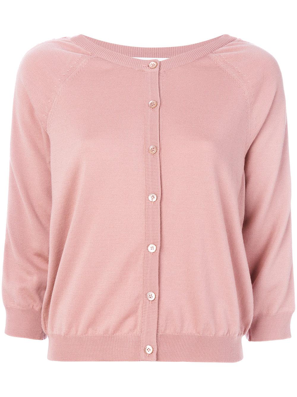 Moschino Button Up Cardigan in Pink - Save 40% | Lyst