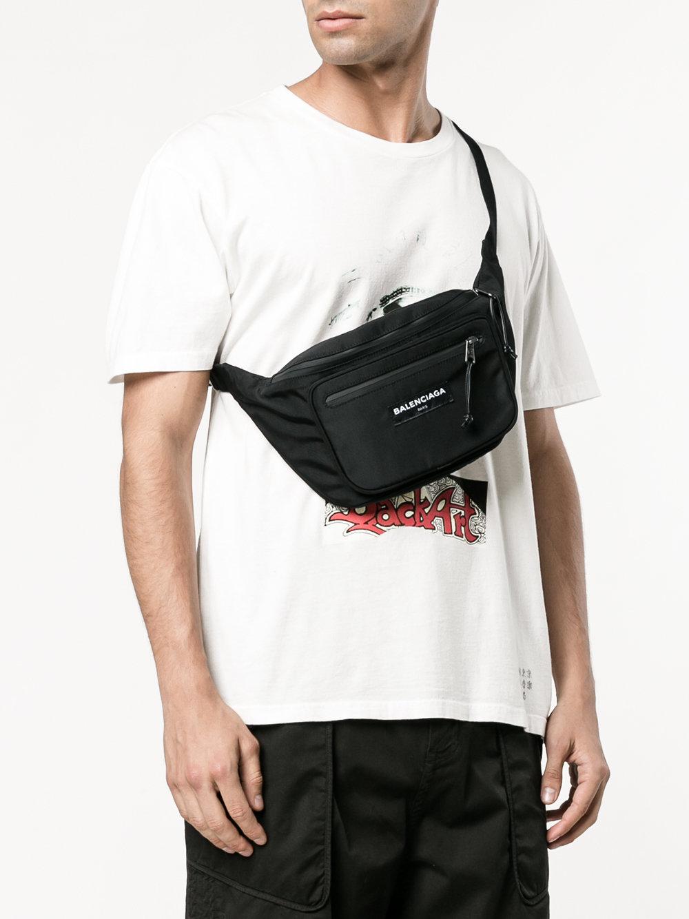 Balenciaga Explorer Zip Belt Bag in Black for Men - Lyst
