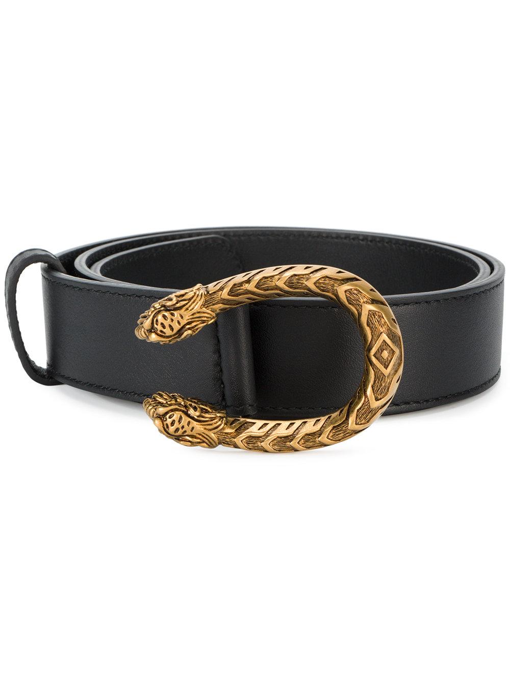 Gucci Dionysus Clasp Belt in Black | Lyst