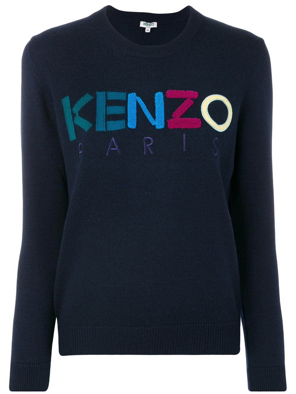 Kenzo Paris Embroidered Sweatshirt in Blue | Lyst