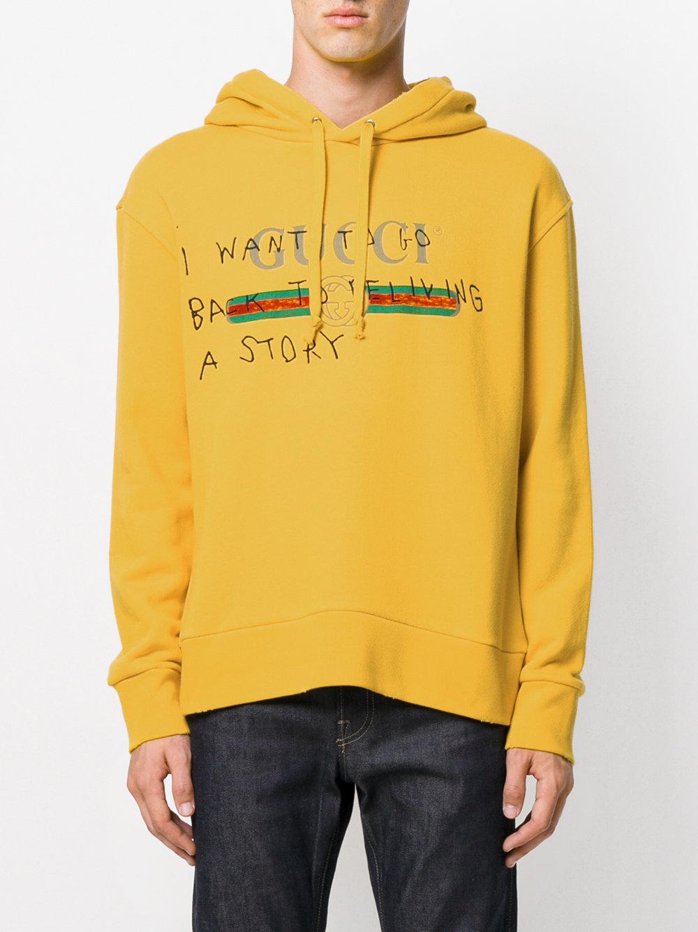 Lyst Gucci  Coco Capit n Logo Hoodie  in Yellow  for Men